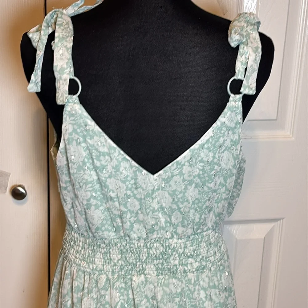 Crystal Doll Floral Metallic Dress